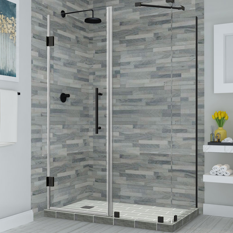 Cabine de douche rectangulaire à charnière 30" x 72" Bromley