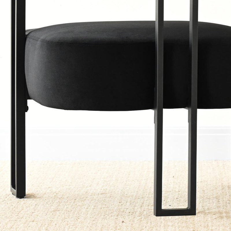Fauteuil d'appoint moderne 3 po Kristinn, Noir