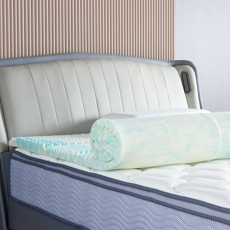 Gel Memory Foam Mattress Topper, Twin XL, 2"