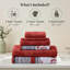 Modern Threads Ophelia 6-Piece Reversible Yarn Dyed Jacquard & Solid Towel Set – 100% Cotton, Quick Dry & Absorbent Bath, Hand & Washcloths-964179155