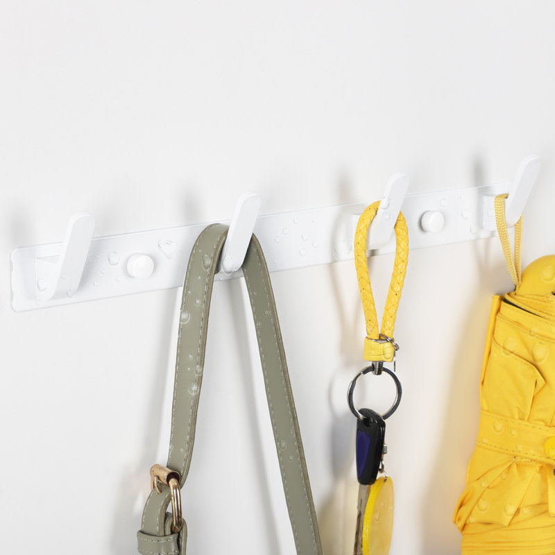White Horizontal Aluminum 4-Hook Hanger