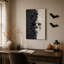Art mural sur toile noir et blanc craquelé se dissolvant dans Halloween-1194075166