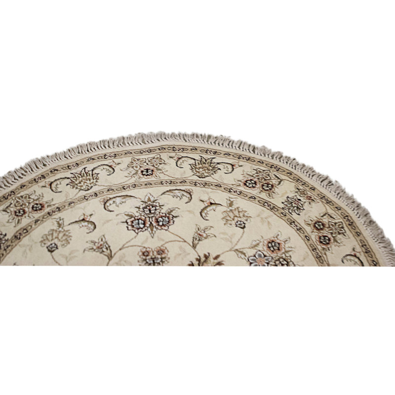 High-Quality Hand-Knotted Ivory Area Rug
