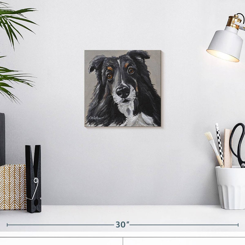 Sheltie On Gray, 10" H x 10" W