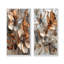 Cuivre métallique et chrome fleurs abstraites I - Collection de 2 toiles abstraites sur toile-558544336-558544351