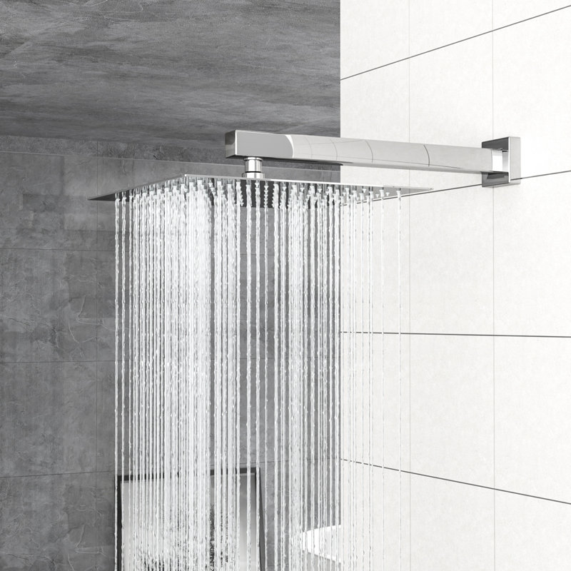 Square Wall Mounted Shower With Dual 10 Inch Head And Rainfall -