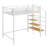 Twin Size Metal Loft Bed – Upper Grid Storage Shelf & Lateral Storage Ladder-707136159