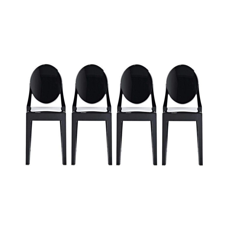 Fauteuils empilables en acrylique Modway Casper, Noir, 4
