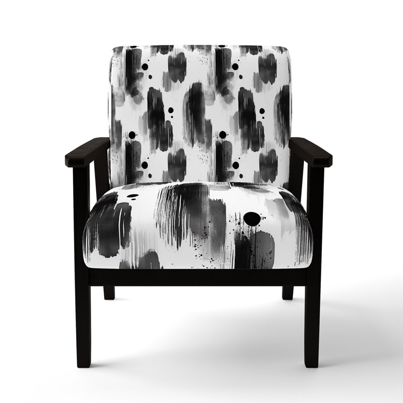Chaise rembourrée Modern, Accoudoirs carrés noirs