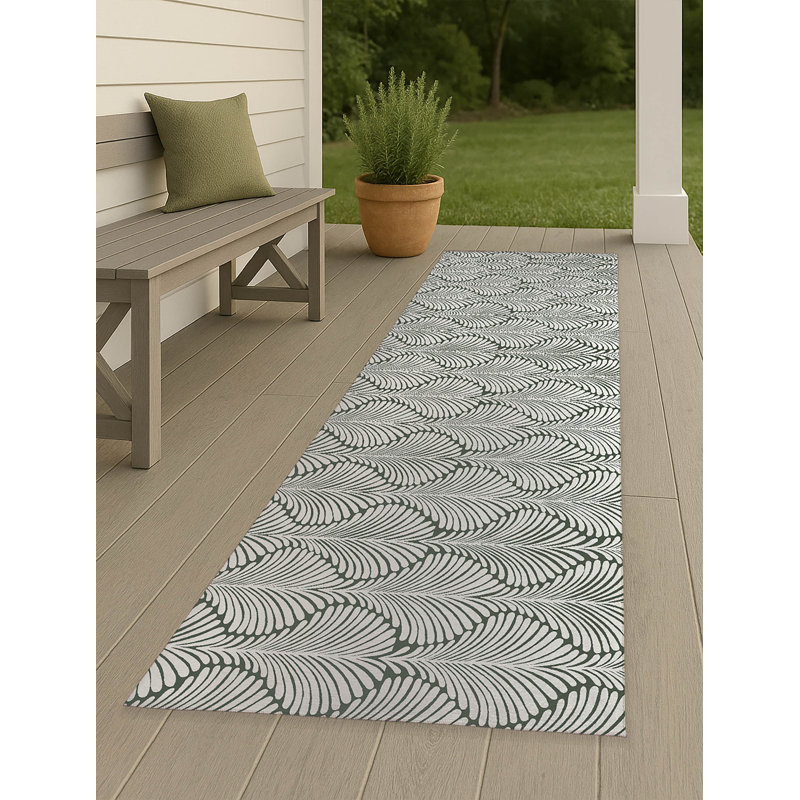 Tapis d'extérieur antidérapant Elegant Palms, Tapis de couloir 2 pi 6 po x 8 pi