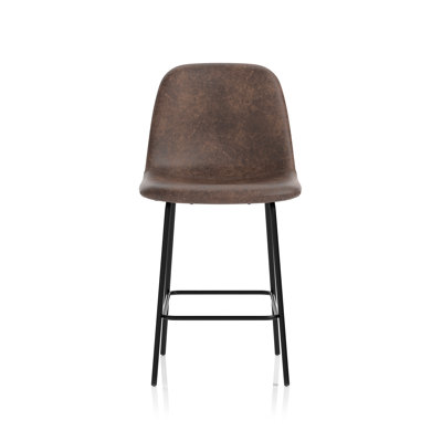 Upholstered Counter Stool with Metal Frame