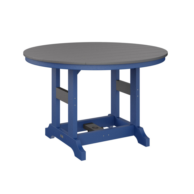 Garden Classic Outdoor Round Bar Table, Smoke Gray, Pacific Blue