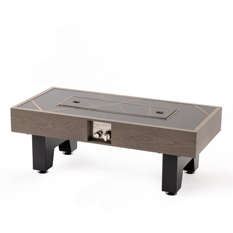 Foyer de table en bois 42 po, Brun / Noir