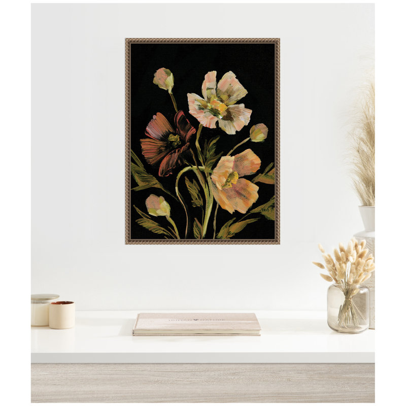 «Moody Floral 5» par Annie Quigley, reproduction d'art sur toile encadrée