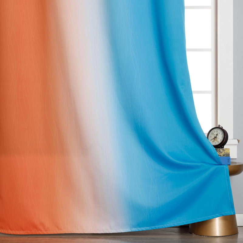 Rideaux pour salon Rideaux obscurcissant dégradés pour chambre à coucher, Orange; bleu