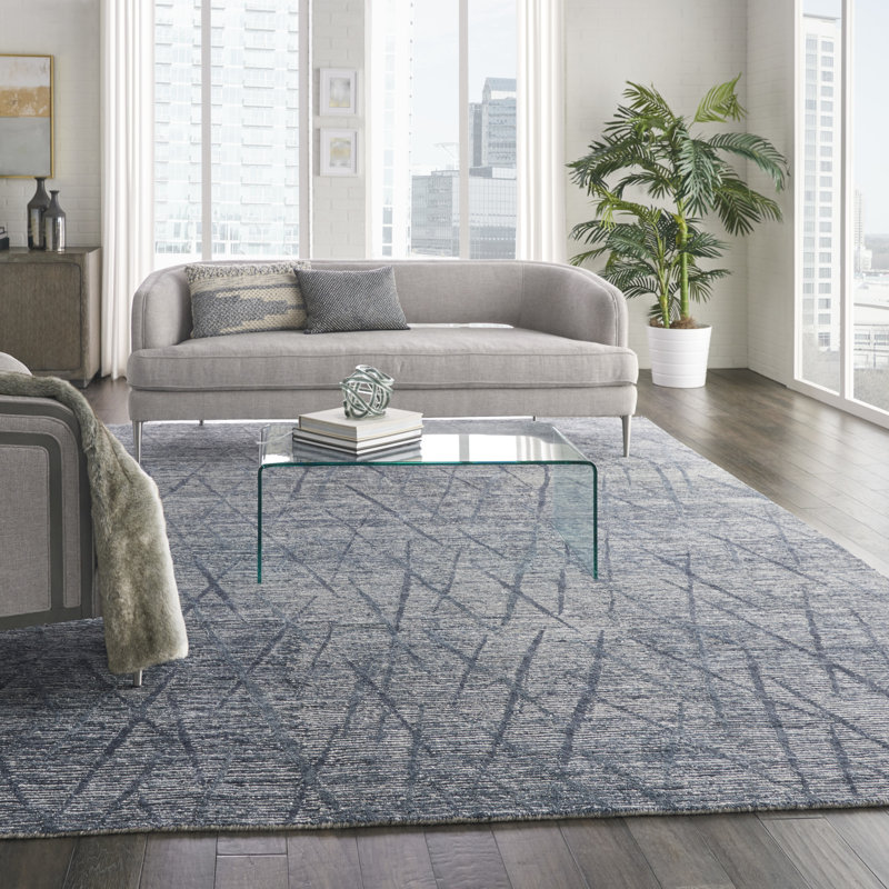 Nourison Tietsia Indigo Modern Indoor Rug, Rectangle 9'9" X 13'9", Indigo
