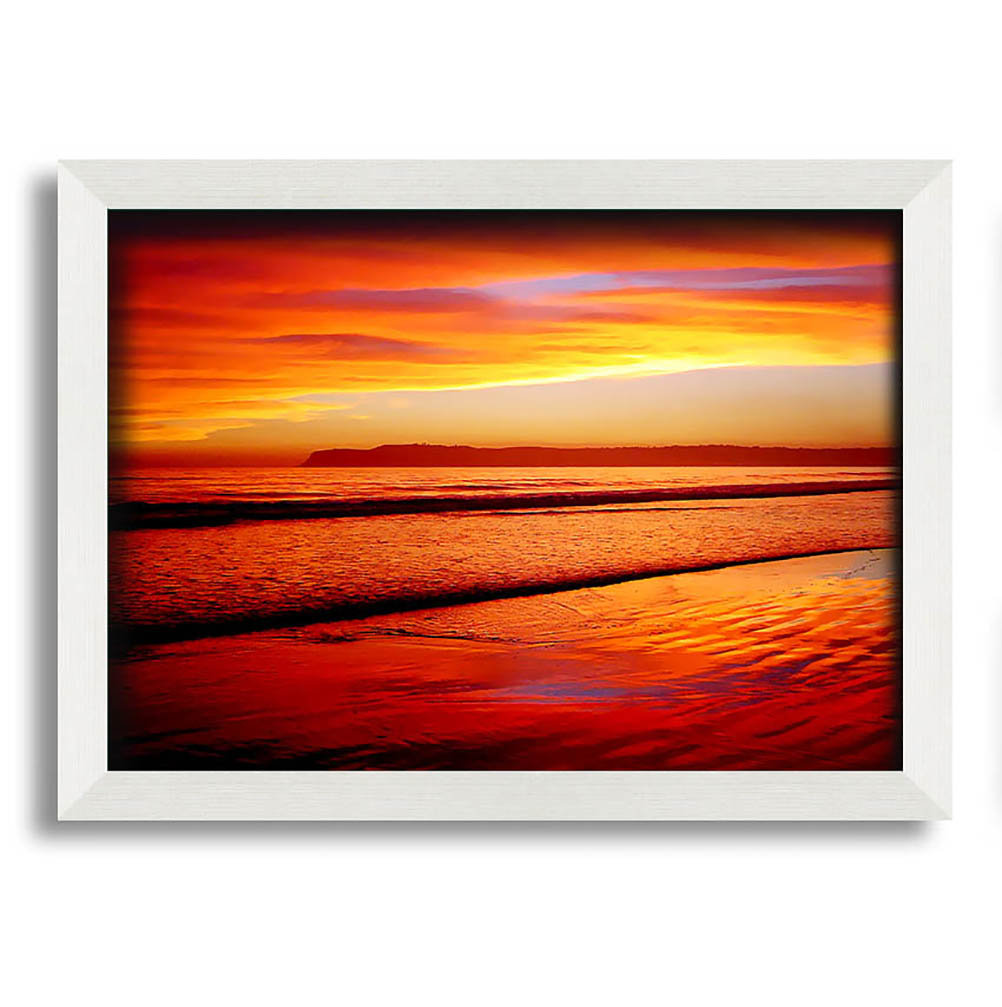 Orange Ocean Sands Gerahmter Druck Wandkunst