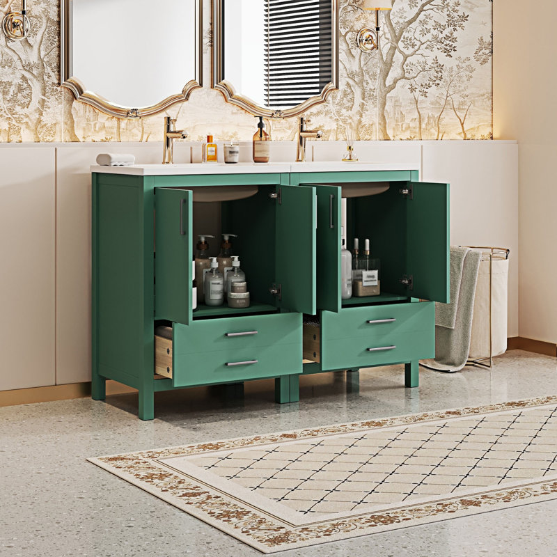 Freestanding Bathroom Vanity With Ceramic Sink Combo