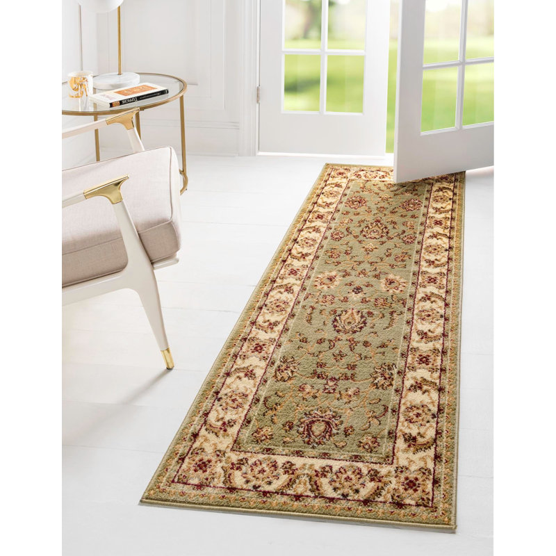Niles Oriental Area Rug, Runner 2'7" x 10', Green