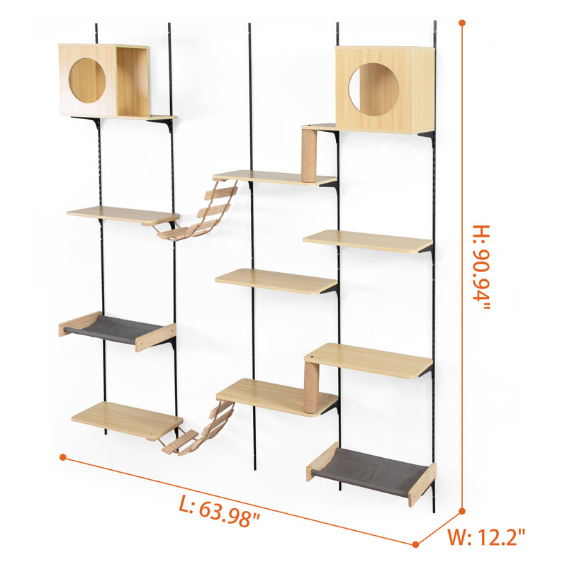 Archie Oscar™ 26 Pcs Cat Wall Shelves Set, Wall Mounted Cat