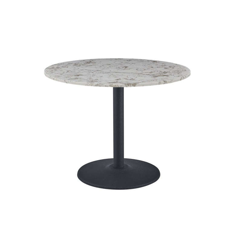 Southbridge Round Metal Base Dining Table, Black, White, 75 x 80 x 80cm