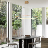 Eliades 39.4 Inch Large LED Simple Pendant Light Remote Dimming