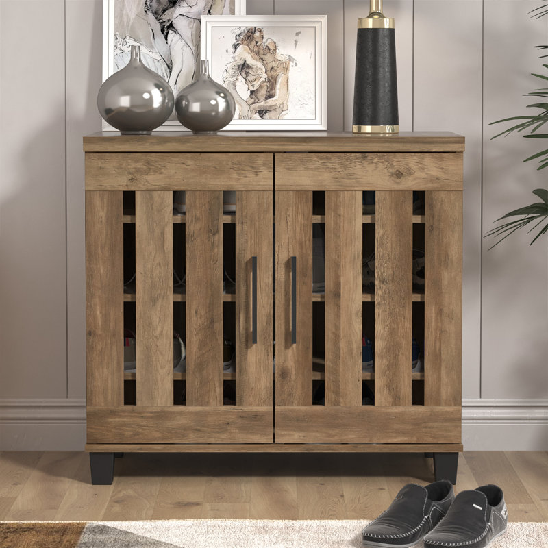 Armoire de rangement pour chaussures 12 paires Banos, Chêne noueux