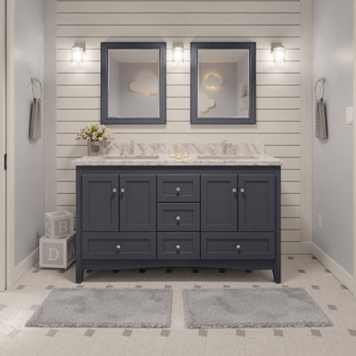 Edber 60'' Double Bathroom Vanity with Top