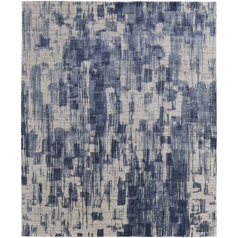 Eastfield Abstract Area Rug in Blue, Rectangle 2' x 3'