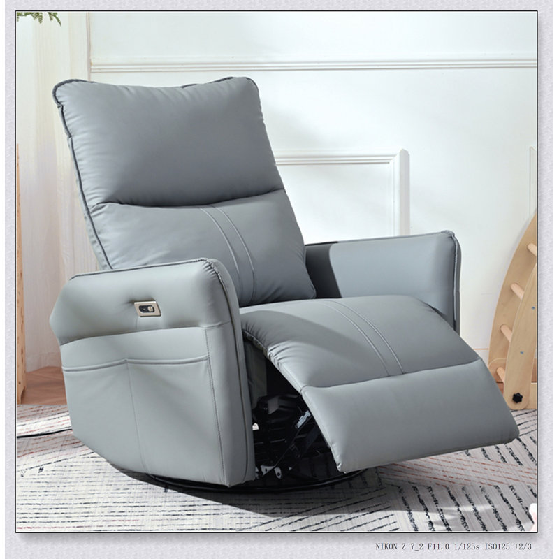Power Swivel Rocker Recliner Chair, 270° Swivel And Smooth Rocking For Ultimate Comfort And Relaxation, Gray