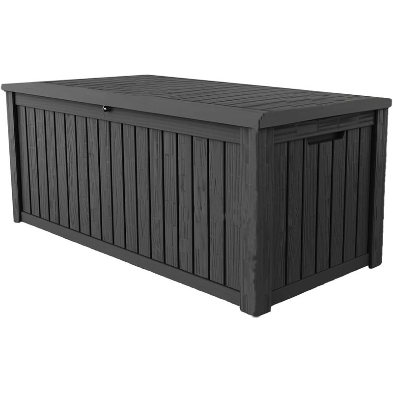 Coffre de terrasse en résine verrouillable 150 gallons, imperméable et résistant aux UV ...