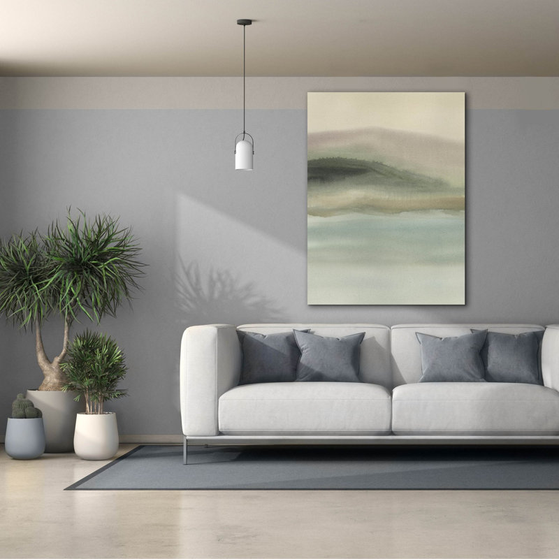 Toile épique «Misty Lake Mornings 2» par Ethan Harper, graffiti épique, 40 po x 54 po