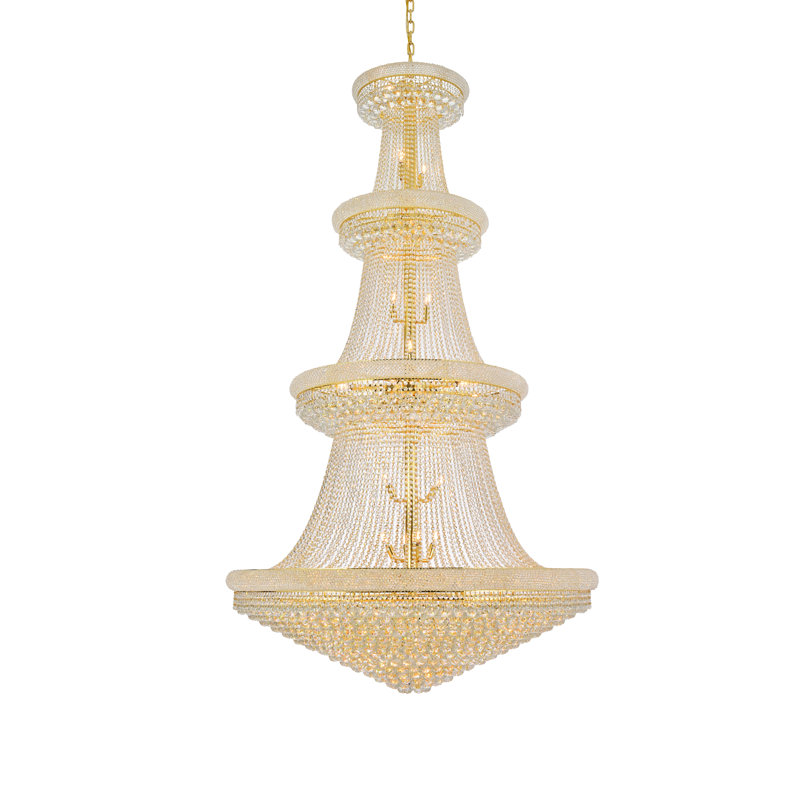 Lustre étagé unique à 48 lumières Ston Easton, Doré, H 38 po x l 30 po x P 30 po