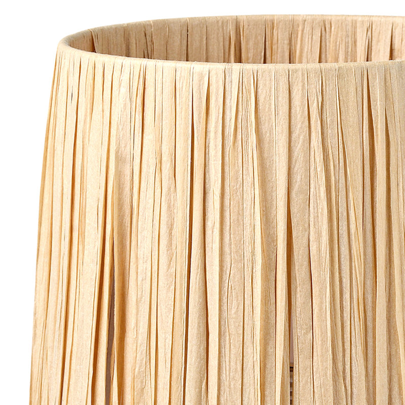 15’’ Handcrafted Leopard-Print Glass Table Lamp with Natural Raffia Shade