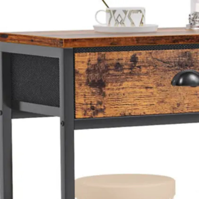 Console Sofa Table, Brown/Black