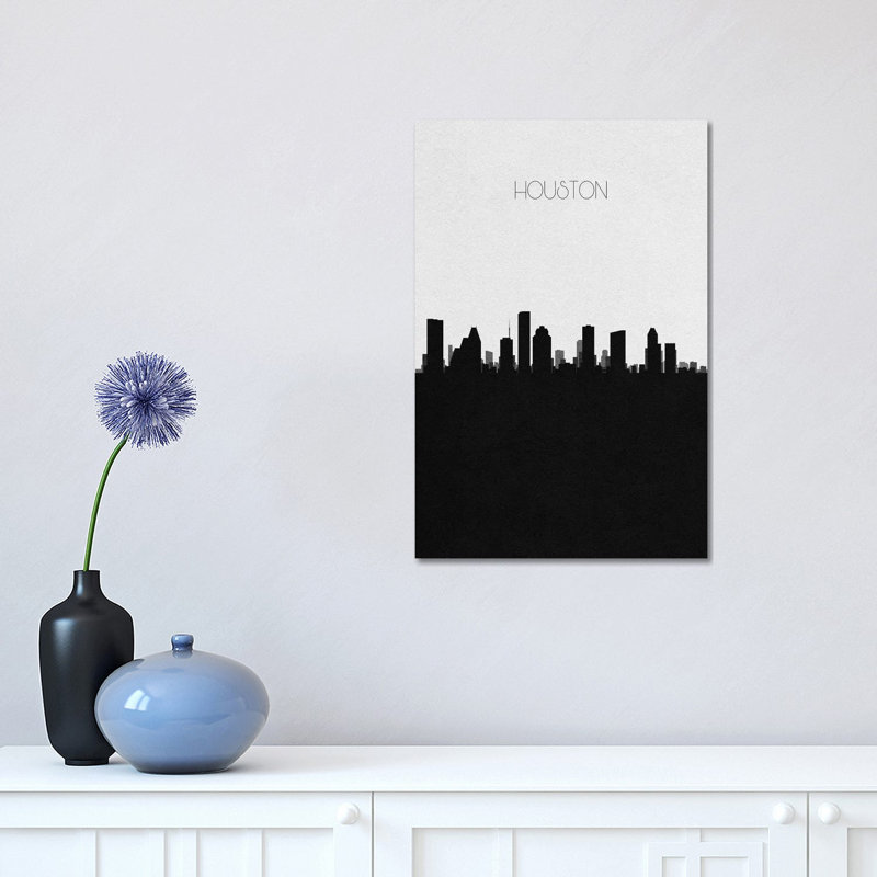 Houston, Texas City Skyline 1 Piece Wrapped Canvas Wall Art, 30.48 cm H x 45.72 cm W