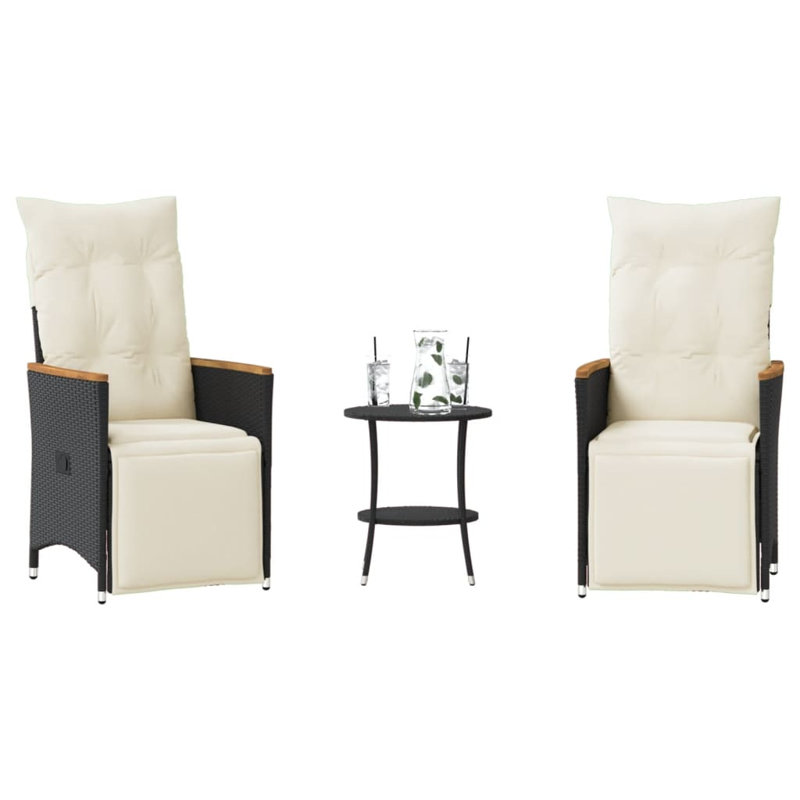 Bistro Set White, Black, Cream