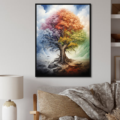 Tree Of Life All Seasons I - Trees Framed Canvas Print Wall Art