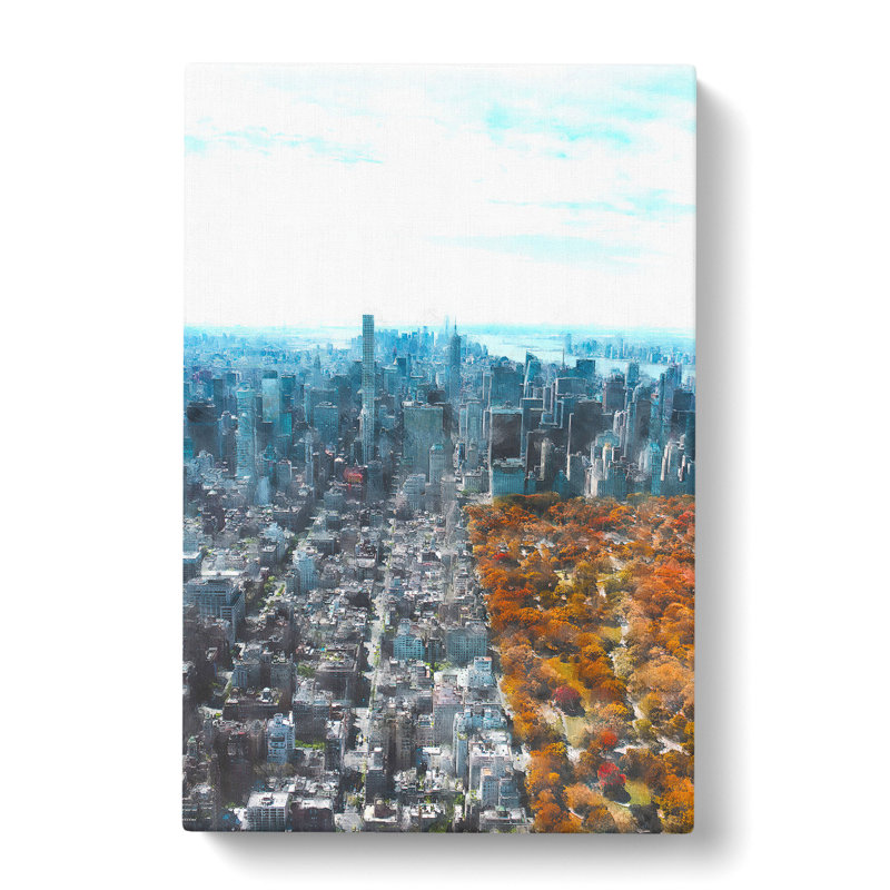 The New York Skyline With Central Park - Wrapped Canvas, 50cm H x 35cm W x 3cm D