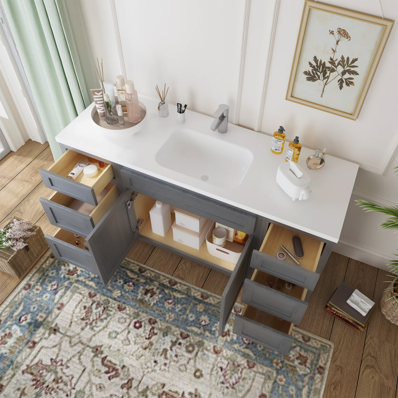 Base de meuble-lavabo simple 69 po seulement, Argent