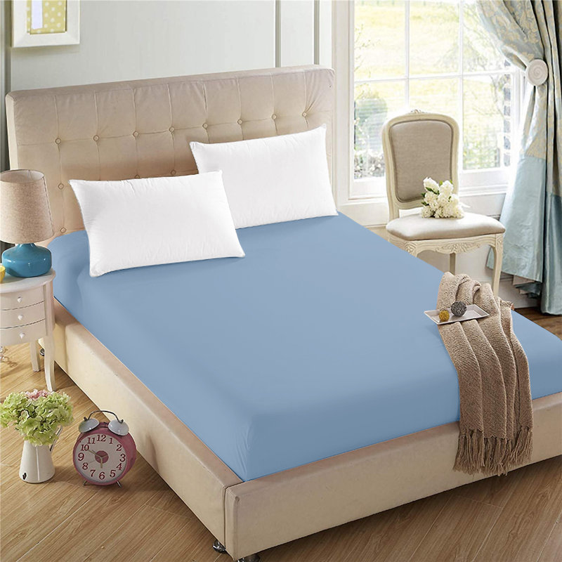 Iaan Soft Microfiber Brushed Deep Fitted Sheet, Single, Double , King, Blue, Kingsize (5')