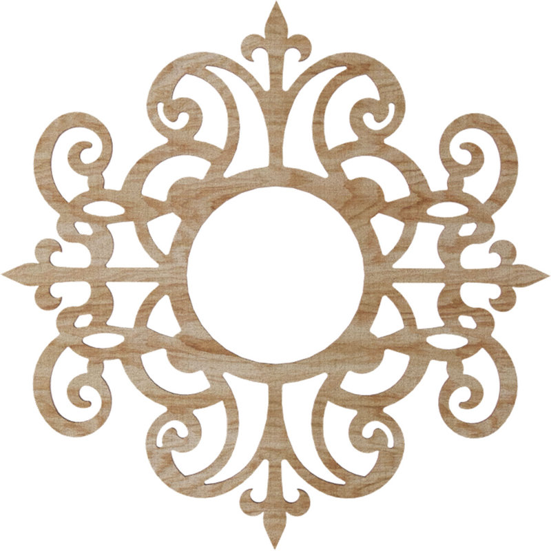 Médaillon de plafond en bois d'aulne Dijon 16 po x 5 pi 1/4 po x P 3/8 po, Chêne rouge, H 16 po x l 16 po x P 0,25 po