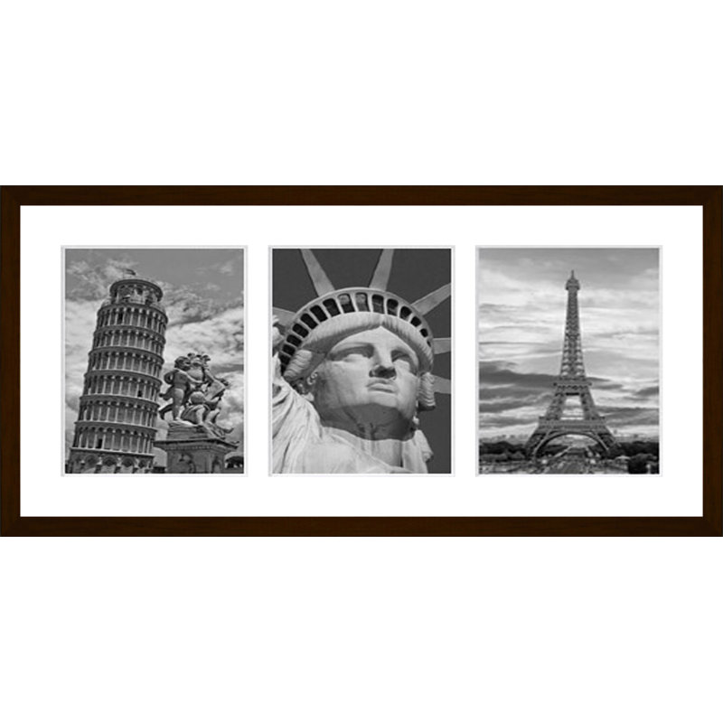 Landric Wood Picture Frame with Mat, Dark brown