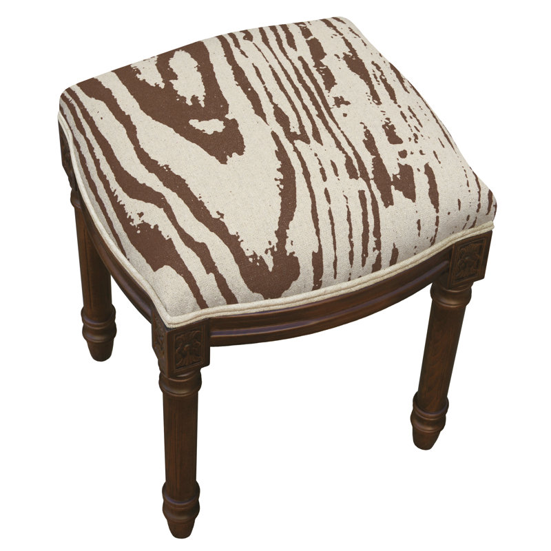 Tabouret de coiffeuse en faux bois Chartreuse, Noyer, Brun chocolat