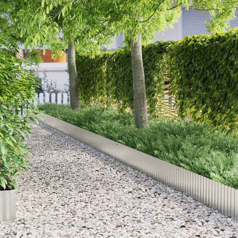 25cm H x 1000cm W Galvanized Steel Lawn Edging