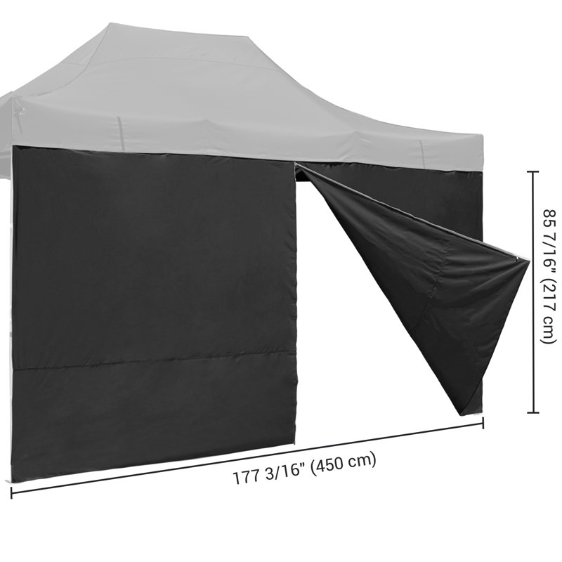Paroi latérale, H 85,43 po x l 177,17 po x P 0,2 po, Noir