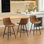 Tabouret de comptoir moderne en similicuir
