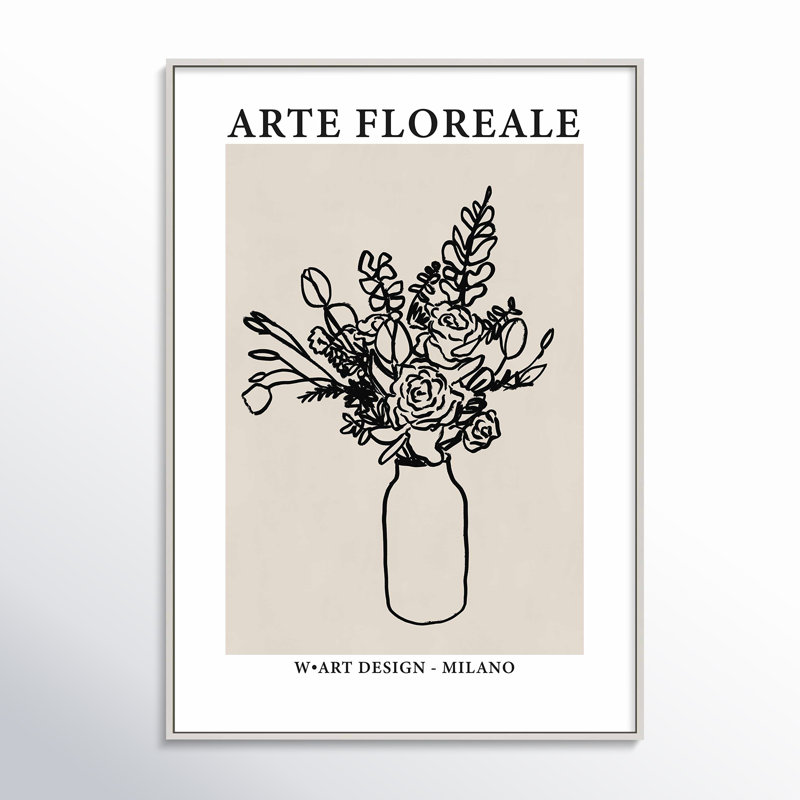 Bonte "Arte Floreale 2" par Romina Gadler, impression sur, Toile avec encadrement blanc, H 20 po x l 14 po