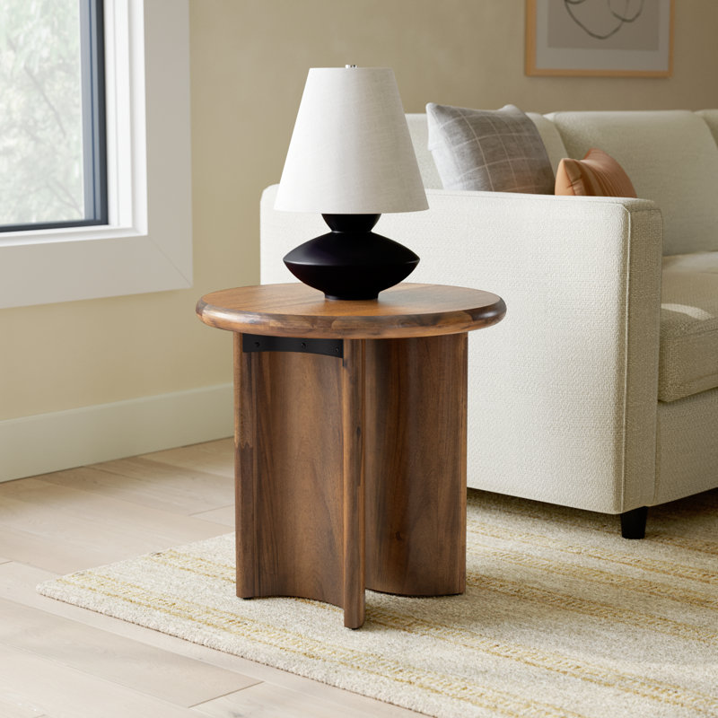 Haiden Solid Wood Top End Table, Brown