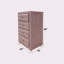 Commode rose en tissu